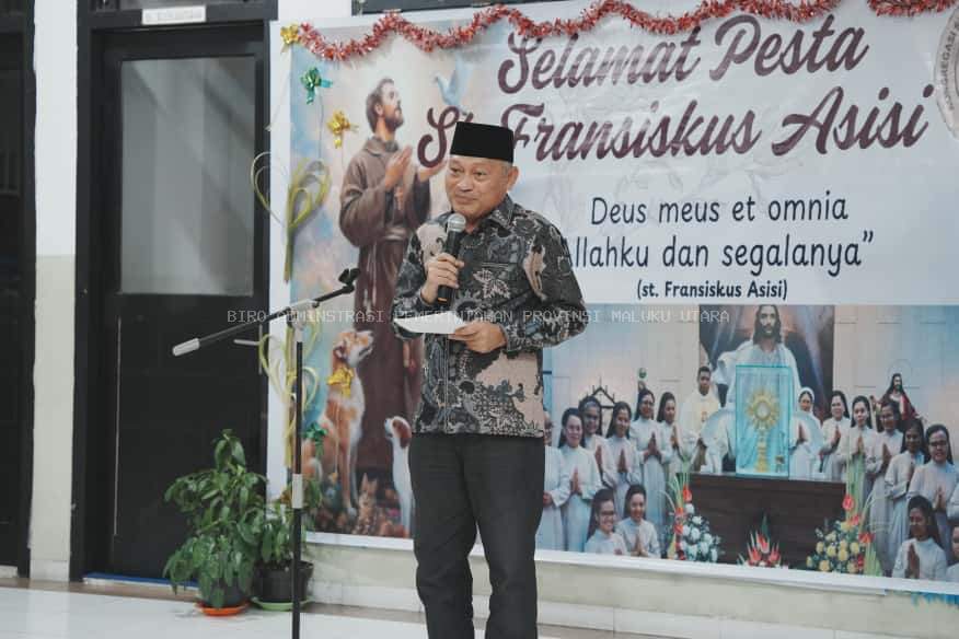 Hadiri Misa Syukur St. Fransiskus Asisi, Wagub Sarbin Ajak Masyarakat Malut Rawat Toleransi.