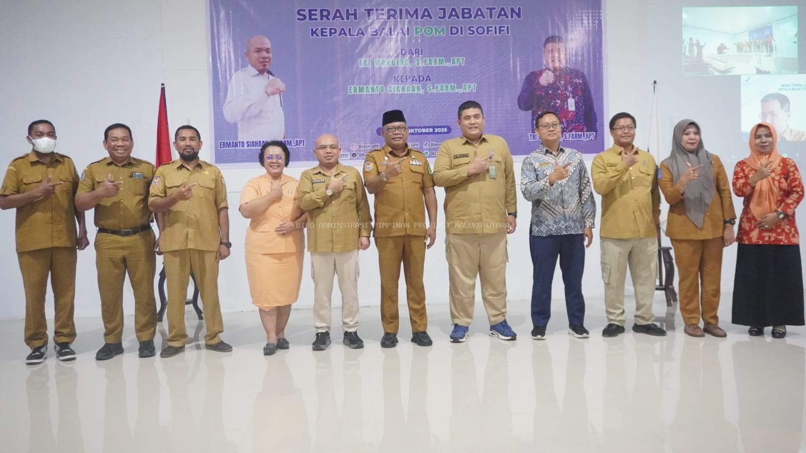Sekda Malut Saksikan Serah Terima Jabatan Kepala Balai POM di Sofifi.