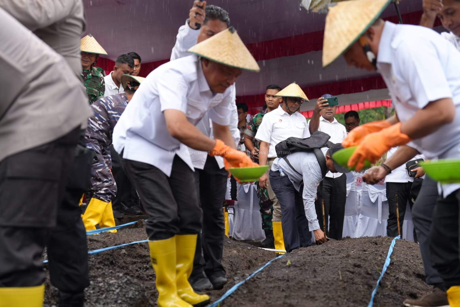 Wujudkan swasembada pangan: Wagub bersama Kapolda menanam Jagung di Loto.
