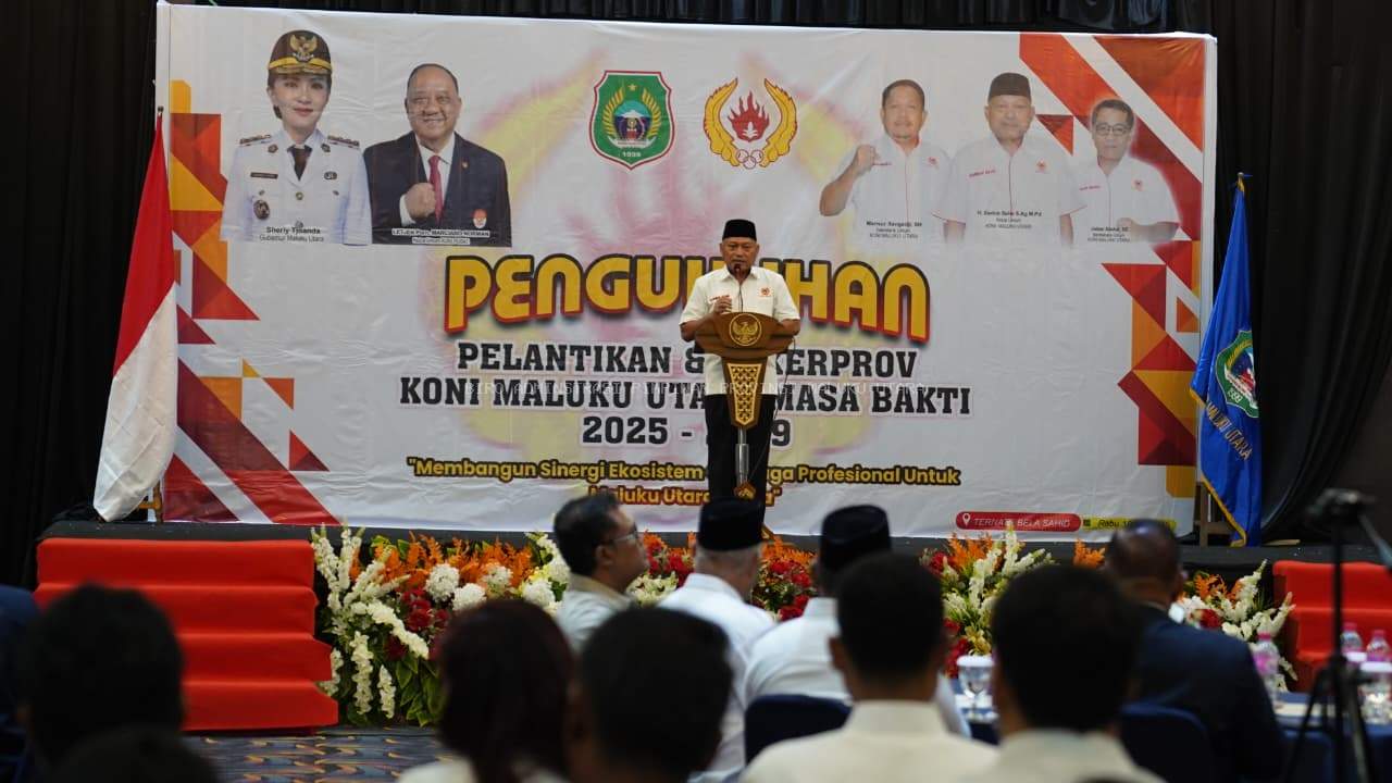 Wagub Sarbin Resmi Nahkodai KONI Malut, Pelantikan dan Rakerprov  Dibuka Ketum KONI Pusat