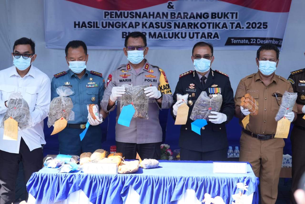 BNNP Malut Musnahkan 8,5 Kg Barang Bukti, Gubernur Sherly Ingatkan Bahaya Narkoba