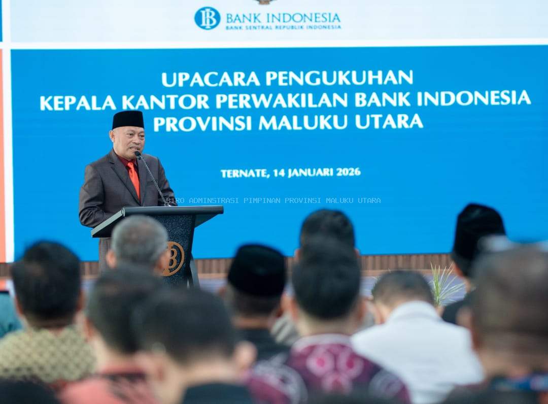 Hadiri Pengukuhan Kepala Kantor Perwakilan BI Provinsi Maluku Utara, Wagub Tekankan Pentingnya Kolaborasi Ekonomi