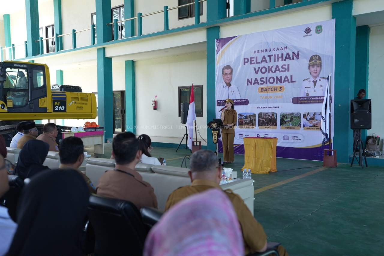 SIAPkerja! Gubernur Sherly Kick Off Pelatihan Vokasi Nasional Batch 3 Tahun 2026